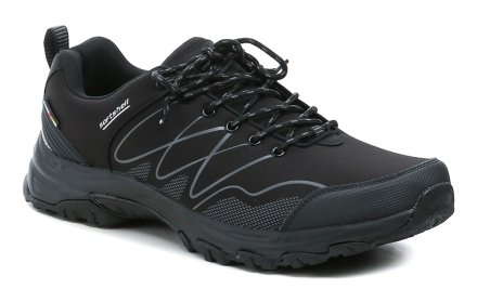 Ganzjährige Wander- und Outdoor-Schnürschuhe aus Softshell-Textilmaterial.