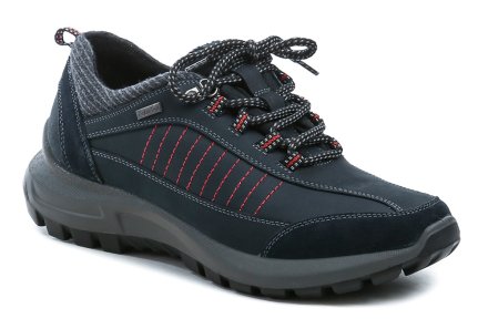 Ganzjährige Wander- und Sportschuhe mit Schnürung aus echtem Leder und Textilmaterial mit Polar-Tex-Membran.