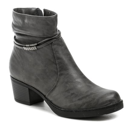 Knöchelhohe Damen-Winterwanderschuhe mit Reißverschluss. Die Schuhe sind aus synthetischem Material gefertigt und innen mit einem weichen Fleecefutter ausgestattet.