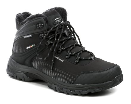 Herren Herbst- und Winter-Wander- und Outdoorstiefelette mit Schnürung, aus Softshell-Textilmaterial, innen mit feinem Textilfell gefüttert.