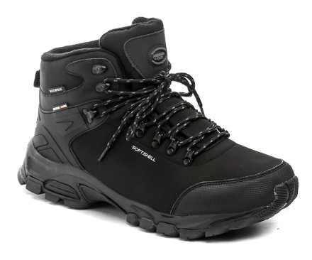 Herren Herbst- und Winter-Wander- und Outdoorstiefelette mit Schnürung, aus Softshell-Textilmaterial, innen mit feinem Textilfell gefüttert.