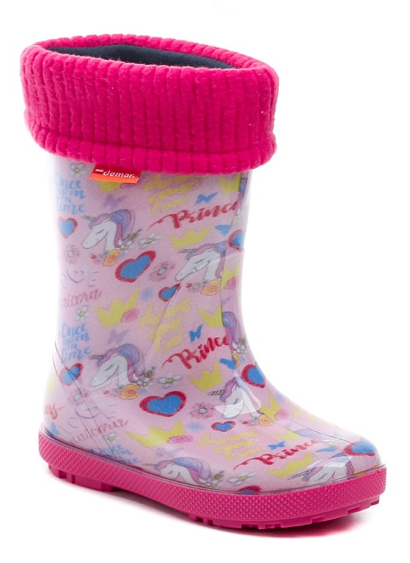 Demar 0048A Kindergummistiefel in Rosa mit Einhornmotiv | ARNO-schuhe.de – Schuhe mit Tradition