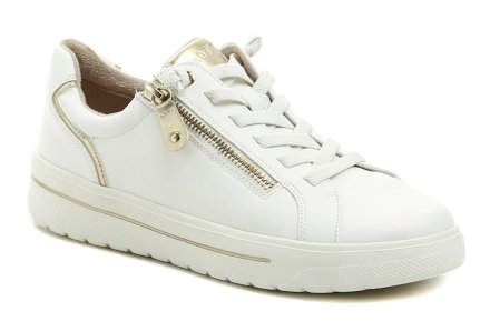 Damen-Ganzjahres-Wanderschuhe mit Reißverschluss. Die Schuhe sind aus Synthetikmaterial gefertigt.