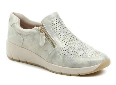 Frauen Frühling Schuhe Jana Breite H Walking Schuhe Typ Mokassins auf Keile. Die Schuhe sind aus Kunstleder gefertigt.