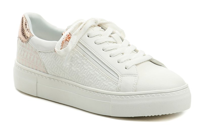 Tamaris 1-23736-42 weiße Damen-Sneaker mit goldenem Rosenmuster | ARNO-schuhe.de – Schuhe mit Tradition