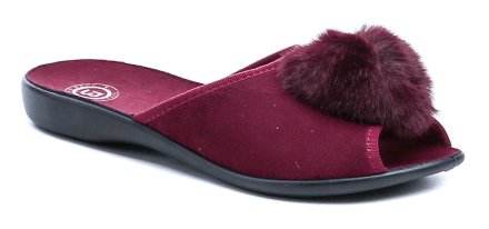 Damen-Ganzjahres-Slipper mit freier Zehenpartie aus Textilmaterial.