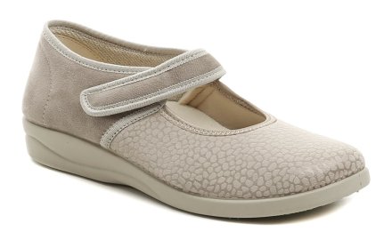 Medizinische Sommerschuhe für Damen aus flexiblem Textilmaterial, geeignet bei Hallux valgus. Die Schuhe bestehen aus Textilmaterial.