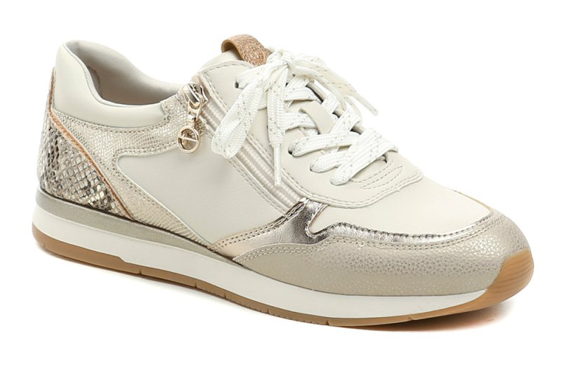 Tamaris 1-23613-46 beige-goldene Damen-Sneaker | ARNO-schuhe.de – Schuhe mit Tradition