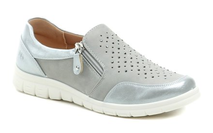 Damen-Ganzjahres-Wanderschuhe mit Reißverschluss, aus Synthetikmaterial mit Innensohle aus Naturleder.