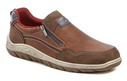 Herren-Ganzjahresschuhe mit Reißverschluss. Die Schuhe bestehen aus einem synthetischen Material in Lederoptik in Kombination mit Textilmaterial.