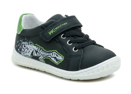 Ganzjahres-Wanderschuhe für Kinder mit Klettverschluss, Obermaterial aus Kunstleder, Innenfutter komplett aus Naturleder.