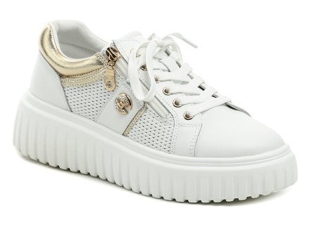 Damen-Plateau-Walkingschuhe für alle Jahreszeiten aus echtem Leder.