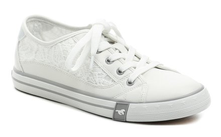 Sommerliche Freizeitschuhe für Damen mit Schnürsenkeln, hergestellt aus einer Kombination aus synthetischem und textilem Schnürsenkelmaterial.