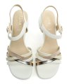 Jana 8-28279-46 weiß-beige Damen-Sandalen mit Absatz, Weite H | ARNO-schuhe.de – Schuhe mit Tradition