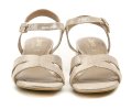 Jana 8-28382-46 glänzende beige Damen-Sandalen mit Absatz | ARNO-schuhe.de – Schuhe mit Tradition