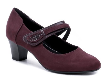 Damen-Wanderschuhe für alle Jahreszeiten und den Sommer mit mittelhohem Absatz und Klettverschluss über dem Spann. Die Schuhe sind aus Textilmaterial gefertigt.