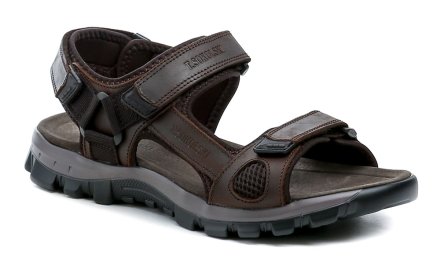 Sommerliche Herren-Ledersandalen mit Klettverschluss aus echtem Leder.