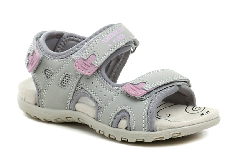 American Club HL166 graue rosa Mädchensandalen | ARNO-schuhe.de – Schuhe mit Tradition