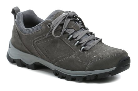 Herren-Ganzjahres-Wander- und Sportschuhe mit Schnürsenkeln, aus echtem Leder in Kombination mit Textilmaterial.
