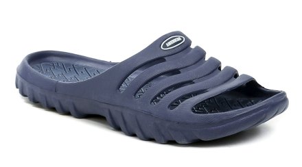 Sommerliche Freizeit- und Slipper für Herren aus synthetischem Material.