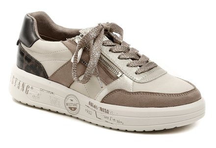 Ganzjahres-Wanderschuhe für Frauen mit Schnürsenkeln und Reißverschluss, aus einer Kombination von Synthetik und Textilmaterial.