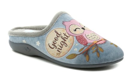 Damen-Ganzjahres-Schlupfschuhe aus Textilmaterial und mit Textil-Innensohle.