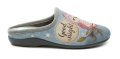 Medi Line 138-026 graue Damenpantoffeln mit Eulenmotiv | ARNO-schuhe.de – Schuhe mit Tradition