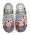 Medi Line 138-026 graue Damenpantoffeln mit Eulenmotiv | ARNO-schuhe.de – Schuhe mit Tradition