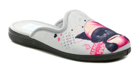 Damen-Ganzjahres-Schlupfschuhe aus Textilmaterial und mit Textil-Innensohle.