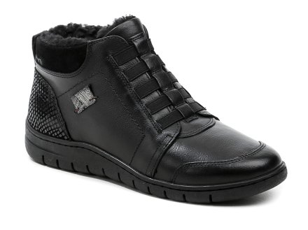 Winterliche Damen-Wanderstiefeletten mit Reißverschluss. Die Schuhe sind komplett aus echtem Leder gefertigt und mit Fell gefüttert.