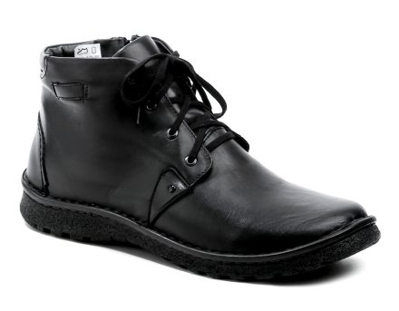 Herren-Winterwanderschuhe mit Schnürsenkeln und Reißverschluss, aus echtem Leder.
