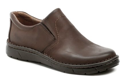 Herren-Wanderschuhe für den Herbst, zum Hineinschlüpfen. Die Schuhe sind aus echtem Leder gefertigt.