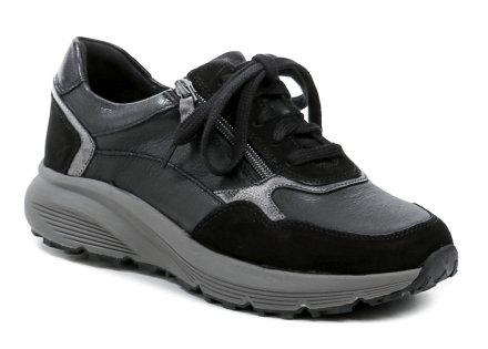 Medizinische Damen-Gehschuhe für das ganze Jahr, hergestellt aus echtem Naturleder in Kombination mit flexiblem Textilmaterial, geeignet für Hallux valgus.