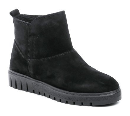 Winterliche Damen-Wanderstiefeletten mit Reißverschluss. Die Schuhe sind komplett aus echtem Leder gefertigt.