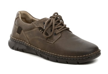 Herren-Ganzjahresschuhe in Form von Schnürschuhen. Die Schuhe sind aus echtem Leder gefertigt und das Innenfutter besteht aus einer Kombination von echtem Leder und Textilmaterial.