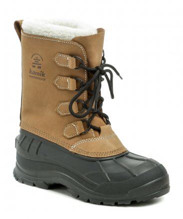 Damen-Winterwanderstiefel für extremes Wetter, hergestellt aus Gummiband kombiniert mit Naturleder.
