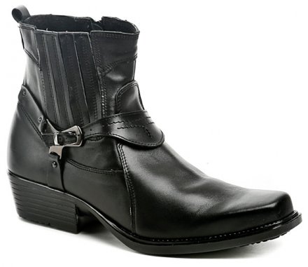 Knöchelhohe Westernstiefel für Männer aus echtem Leder.