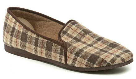 Übergroße Herren-Hausschuhe mit isoliertem Futter aus Textilmaterial.