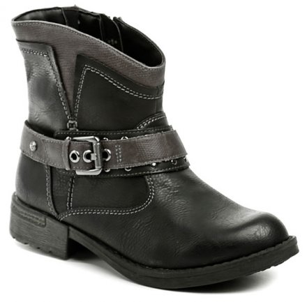 Winterliche Damenstiefelette mit Reißverschluss aus Synthetikmaterial.