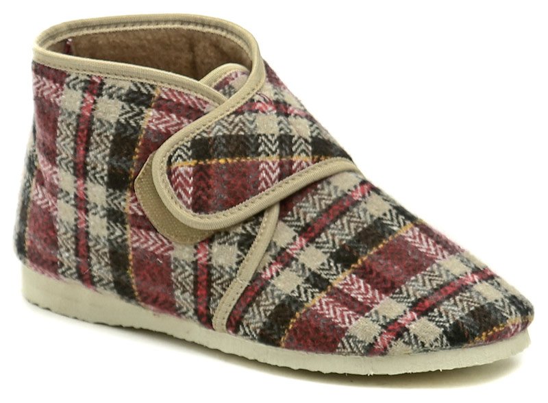 Pegres 1036 karierte Damenpantoffeln | ARNO-schuhe.de – Schuhe mit Tradition