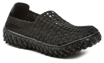 Die originellen Damen-Sommer-Wander- und Freizeit-Gummischuhe Rock Spring aus Textilmaterial, das aus Gummibändern hergestellt ist.