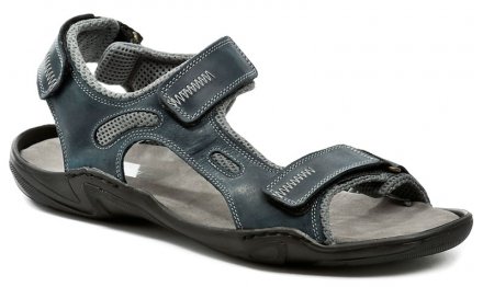 Sommerliche Herren-Wanderschuhe mit verstellbaren Riemen über dem Knöchel und um die Ferse, aus echtem Leder.