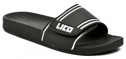 Übergroße Herren-Slipper für den Strand mit verstellbarem Knöchelriemen mit Klettverschluss, aus Synthetikmaterial.