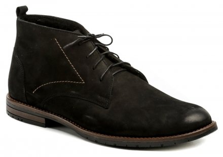 Herren-Schnürstiefelette aus echtem, gebürstetem Naturleder.