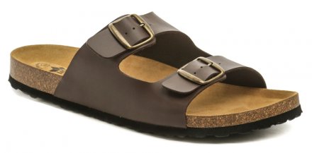 Lico 560073 braune Herren-Übergrößen-Hausschuhe Übergroße Herren-Hausschuhe und medizinische Slipper aus echtem Leder in Kombination mit Textil und Synthetik.