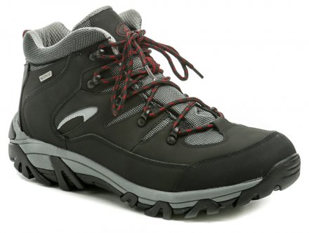 Übergroße Ganzjahres-Trekkingstiefel für Herren mit WATERPROOF-Membran an den Schnürsenkeln, hergestellt aus einer Kombination von echtem Naturleder mit Synthetik- und Textilmaterial mit Membran.