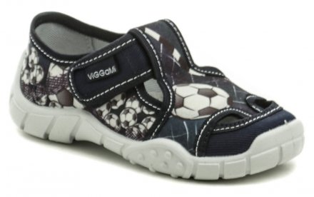 Kinder-Sommer-Wander- und Freizeitschuhe mit Klettverschluss, aus Textilmaterial mit Lederinnensohle mit Längsgewölbestütze.