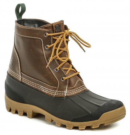 Der Kamik Yukon 5 Herren-Winterstiefel in zeitlosem Design ist eine großartige Schuhwahl für jeden Mann. Hergestellt aus wasserabweisendem Leder in Kombination mit einer Gummikappe, um Ihre Füße trocken zu halten. Die Stiefel haben eine leichte Laufsohle mit GripHe-Technologie mit zwei Arten von Gummimischungen für tadelloses Gehen auf Gehwegen.