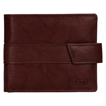 Lagen V-03 braunes Herren Portemonnaie aus Leder Herrenbrieftasche aus echtem Naturleder. Maße des Portemonnaies: 11 cm x 9,5 cm. Lagen Exclusive Class Kollektion