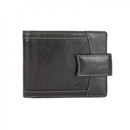 Lagen V-06-T schwarzes Herren Portemonnaie aus Leder Herrenbrieftasche aus echtem Naturleder. Maße des Portemonnaies: 12 cm x 9,5 cm. Lagen Exclusive Class Kollektion